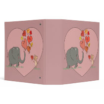 cute elephant and mouse valentine love vector 3 ring binder