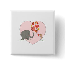 cute elephant and mouse valentine love vector buttons