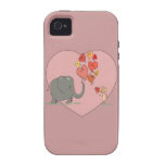 cute elephant and mouse valentine love vector iPhone 4 covers
