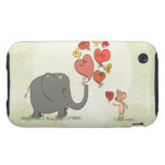 cute elephant and mouse valentine love vector II iPhone 3 Tough Covers