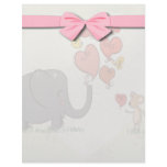 cute elephant and mouse valentine love vector II Letterhead Template