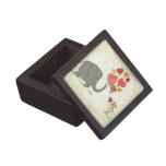 cute elephant and mouse valentine love vector II Premium Trinket Boxes