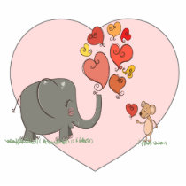 cute elephant and mouse valentine love vector photo cutout