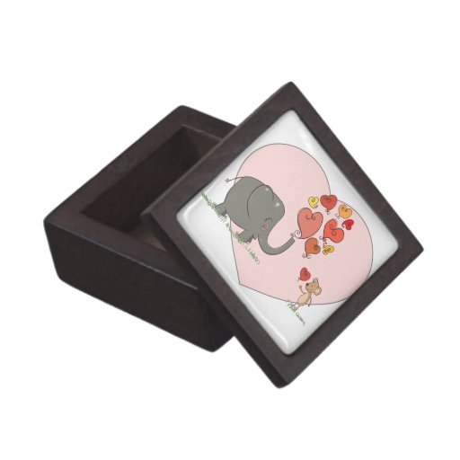 cute elephant and mouse valentine love vector premium jewelry box