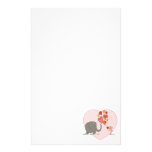 cute elephant and mouse valentine love vector stationery
