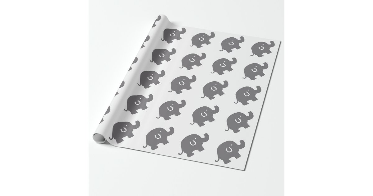 Cute Elephant Baby Shower Wrapping Paper Zazzle