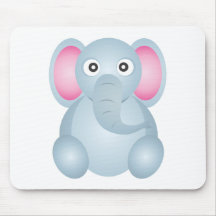 Cute Elephant Cartoon Mouse Pad