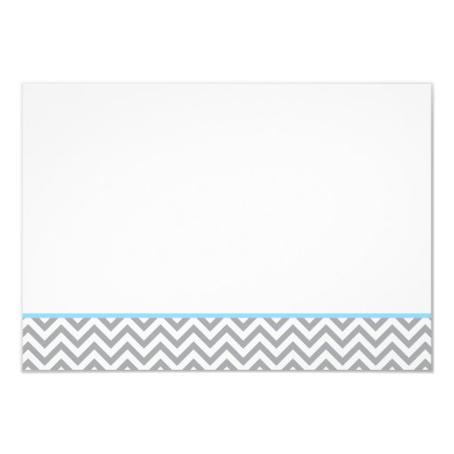 Cute Elephant Chevron Light Blue Baby Shower Book Personalized Invite