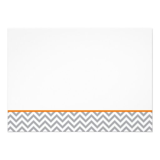 Cute Elephant Chevron Orange Baby Shower Custom Announcements