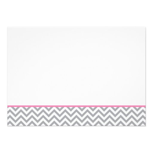 Cute Elephant Chevron Pink Baby Shower Invitation