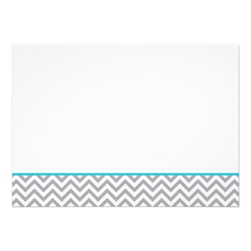 Cute Elephant Chevron Teal Baby Shower Invitation