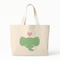Cute Elephant Heart Graphic bags