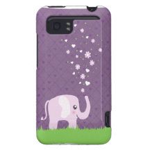 Cute elephant in girly pink & purple HTC vivid covers