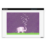 Cute elephant in girly pink & purple skin for laptop 
