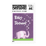 Cute elephant in girly pink & purple stamp