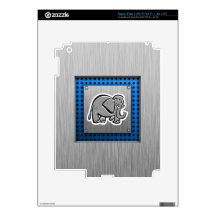 Cute Elephant; Metal-look iPad 3 Decal