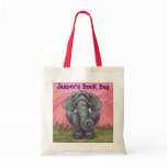 Cute Elephant Personalized Book Bag