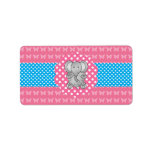 Cute elephant pink butterflies labels
