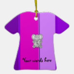 Cute elephant pink purple stripes ornament