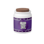 Cute elephant purple diamonds candy jars