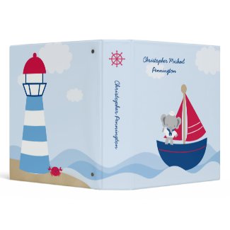 Cute elephant sailor personalized avery binder binder