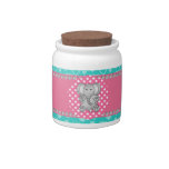 Cute elephant turquoise hearts candy jars