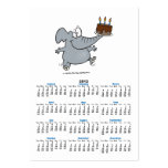 cute elephant with chocolate birthday cake business cards