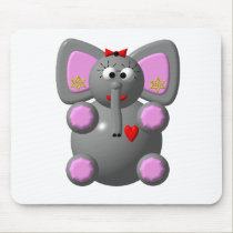 Cute Elephant with Earrings mousepads