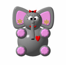 Cute Elephant with Earrings Photo Sculpture