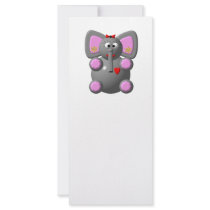 Cute Elephant with Earrings Customized Rack Card
