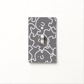 Cute Elephants Grey And White Switch Cover Light Switch Plates
