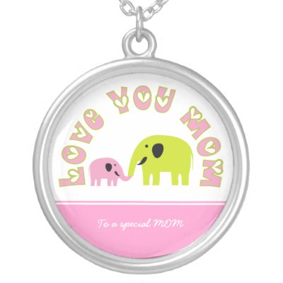 Cute elephants Mother baby girl Mother's Day Gift Custom Jewelry by just_necklaces