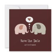 Cute Elephants - Save the Date invitation invitation