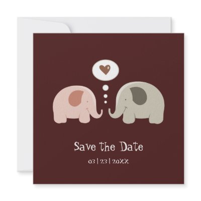 Cute Elephants - Save the Date invitation (10-pack)