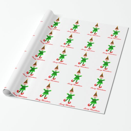 Cute elf Christmas Wrapping Paper | Zazzle