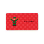 Cute elf red snowflakes labels