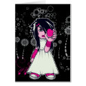 cute emo girl holding heart vector art