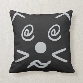 Cute Emoji Cat Heads or Tails Throw Pillow