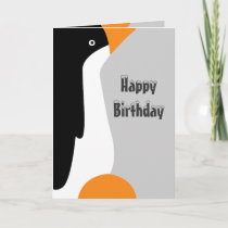 Cute Emperor Penguin Cartoon Birthday Greetings