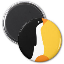 Cute Emperor Penguin Cartoon On A Fridge Magnet