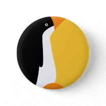 Cute Emperor Penguin Cartoon on Badge Name Tag