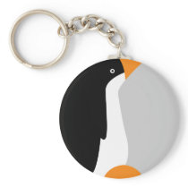 Cute Emperor Penguin Cartoon on Keychain