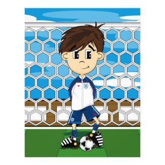 Cute England Soccer Boy Flyer flyer