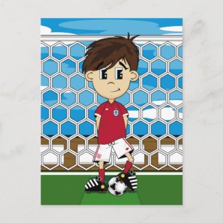 Cute England Soccer Boy Postcard postcard