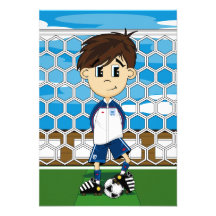 Cute England Soccer Boy RSVP Card Custom Invitations