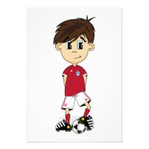 Cute England Soccer Boy RSVP Card Personalized Invites