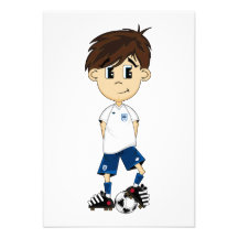 Cute England Soccer Boy RSVP Card Invite