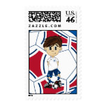 Cute England Soccer Boy Stamp