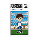 Cute England Soccer Boy Stamp