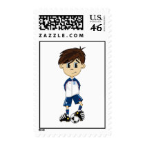 Cute England Soccer Boy Stamp